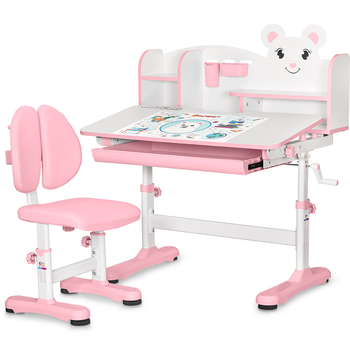Комплект меблів (стіл + стілець + полиця) Mealux BD-29 Panda XL Pink (арт. BD-29 PN) - Pampik - 2