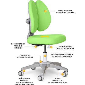 Дитяче крісло Mealux Sprint Duo Lite Green (арт.Y-412 Lite KZ) - Pampik - 2