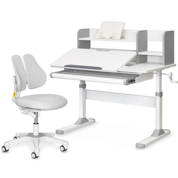 Комплект парта Evo-Kids TH-330 Grey + крісло Evo-kids Mio Lite G (арт.TH-330 W/G + Y-208 G) - Pampik