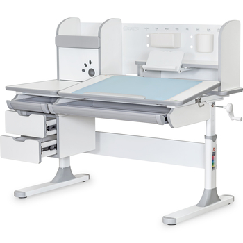 Дитячий стіл Mealux Hamilton Multicolor PN з полицею (арт. BD-680 W/G MC+G з полицею) - Pampik