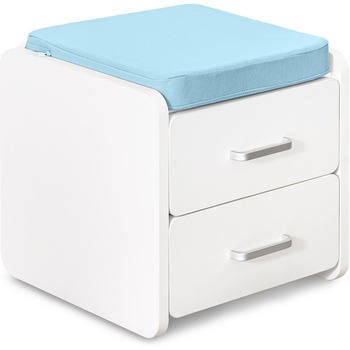 Тумбочка Mealux BD-C3 KBL біла / подушка блакитна однотонна - Pampik