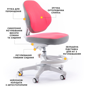 Дитяче крісло Evo-Kids Mio Classic Pink (арт.Y-405 KP) - Pampik - 2