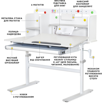Дитячий стіл Evo-kids TH-230 Grey (арт. TH-230 W/G) - Pampik - 2
