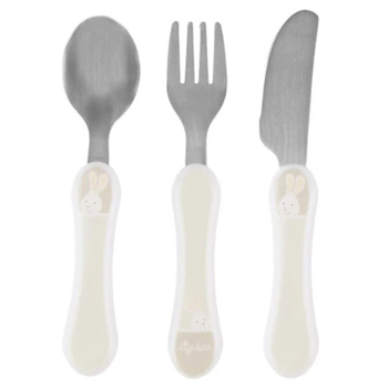 Набор столовых приборов Sigikid Зайчонок, 3 шт., бежевый (25402/38285) - Pampik