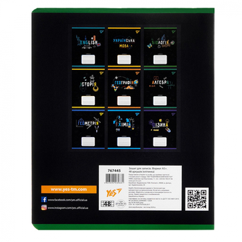 Тетрадь предметная YES Black Биология А5, 48 страниц (767445) - Pampik - 5