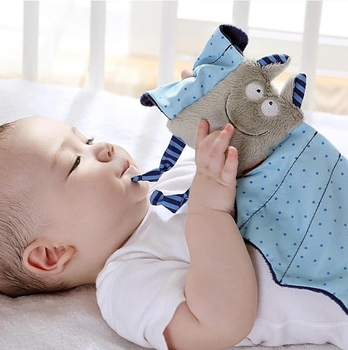 М'яка іграшка-комфортер Sigikid Кажан, 17 см, блакитний (41099/36999) - Pampik - 10