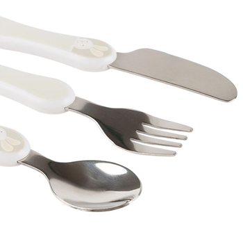 Набор столовых приборов Sigikid Зайчонок, 3 шт., бежевый (25402/38285) - Pampik - 2