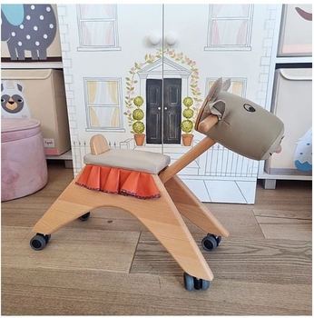 Каталка дерев'яна Moulin Roty Корова, коричнева (720102/7572) - Pampik - 2