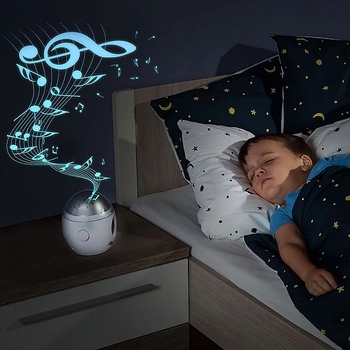 Нічник-проектор Reer Зоряне небо з годинником, сірий (52050/16917) - Pampik - 5