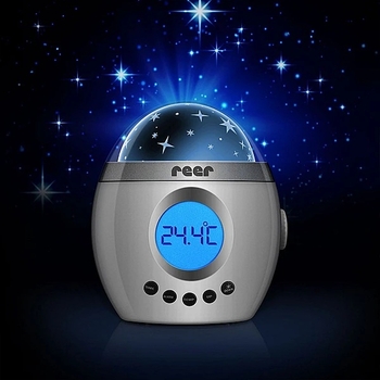 Нічник-проектор Reer Зоряне небо з годинником, сірий (52050/16917) - Pampik - 3