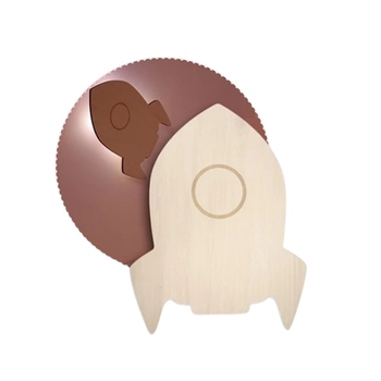 Нічник дерев'яний бездротовий Reer Ракета, натуральний (52157/33149) - Pampik