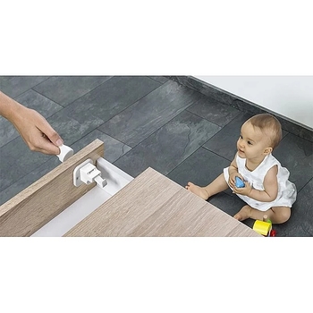 Магнитный замок для шкафов и ящиков Reer, белый (51030/30018) - Pampik - 5