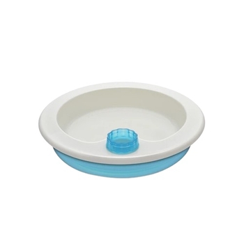 Тарілка глибока пластмасова Reer з нековзним дном і водяним підігрівом, діаметр 21 см, біло-блакитний (74168/24763) - Pampik