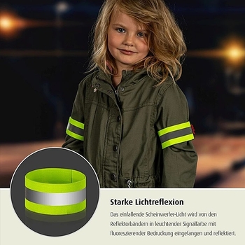 Светоотражающие ленты Reer MyBuddyGuard, 4 шт., салатовый (53185/37840) - Pampik - 4