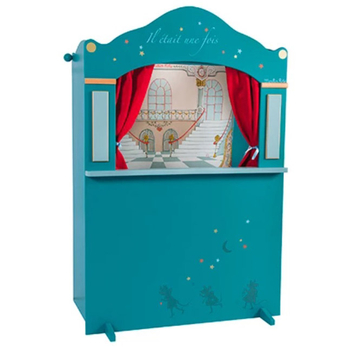 Игровой театр Moulin Roty, деревянный большой, 117х78х43 см, бирюзовый (32588) - Pampik - 2