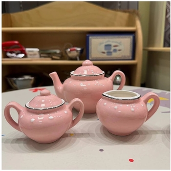 Игровой набор керамической посуды Moulin Roty, розовый (711350/18479) - Pampik - 6