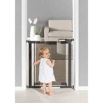 Безопасная ограда-барьер для дверей Reer + дополнительное крепление, серый (46031/23635) - Pampik - 5