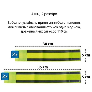 Светоотражающие ленты Reer MyBuddyGuard, 4 шт., салатовый (53185/37840) - Pampik - 2