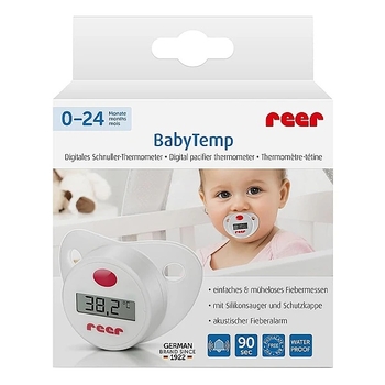 Пустушка-термометр Reer, 0-36 міс., білий (9633/24760) - Pampik - 6