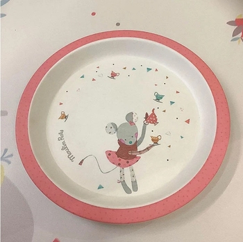 Тарелка плоская Moulin Roty, розовый (665241/29768) - Pampik - 2