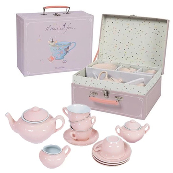 Игровой набор керамической посуды Moulin Roty, розовый (711350/18479) - Pampik