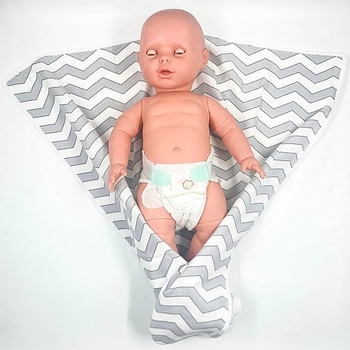 Пелюшка фланелева NL Baby, 80х80 см, біло-сірий (0000/32691) - Pampik - 8