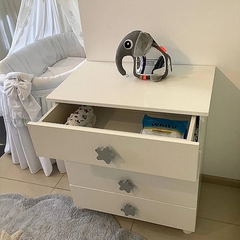 Комод NL Baby, 73x80х46 см, білий з сірим (3045/37896) - Pampik - 4