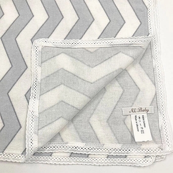 Пелюшка фланелева NL Baby, 80х80 см, біло-сірий (0000/32691) - Pampik - 6