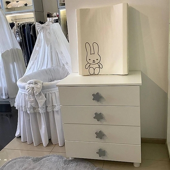 Комод NL Baby, 73x80х46 см, білий з сірим (3045/37896) - Pampik - 5