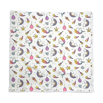 Пелюшка фланелева NL Baby Єдиноріг, 80х80 см, білий (32690) - Pampik - 3