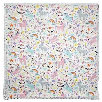 Пелюшка фланелева NL Baby Єдиноріг, 80х80 см, біло-рожевий (34662) - Pampik - 3