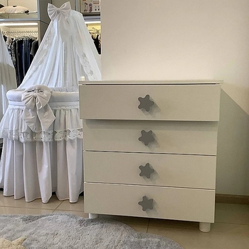 Комод NL Baby, 73x80х46 см, білий з сірим (3045/37896) - Pampik - 2