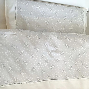 Комплект постельного белья NL Baby, 140х100 см, бело-серый (874+842/36014) - Pampik - 4