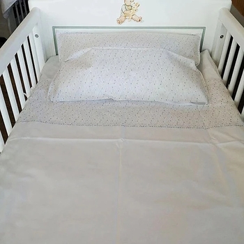 Комплект постільної білизни NL Baby, 140х100 см, біло-блакитний (869+842/33105) - Pampik - 4