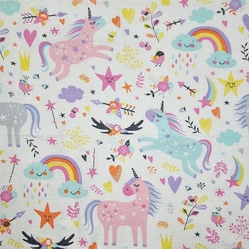 Пелюшка фланелева NL Baby Єдиноріг, 80х80 см, біло-рожевий (34662) - Pampik - 4