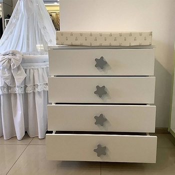 Комод NL Baby, 73x80х46 см, білий з сірим (3045/37896) - Pampik - 3