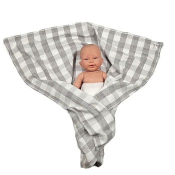 Пелюшка фланелева NL Baby, 80х80 см, біло-сірий (0020/38401) - Pampik - 5