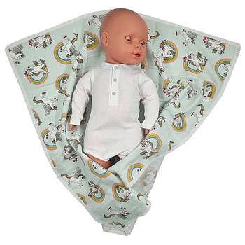 Пеленка муслиновая NL Baby Единорог, 80х80 см, салатовый (31793) - Pampik - 8