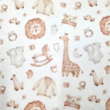 Пелюшка велюрова NL Baby, 80х80 см, бело-бежевий (011/38366) - Pampik - 3