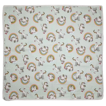 Пеленка муслиновая NL Baby Единорог, 80х80 см, салатовый (31793) - Pampik - 3