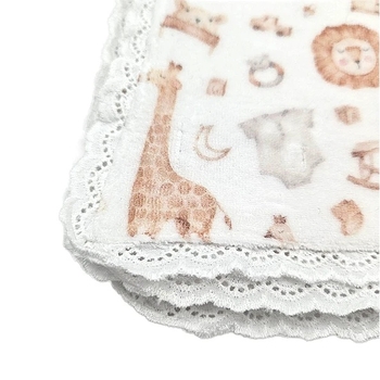 Пелюшка велюрова NL Baby, 80х80 см, бело-бежевий (011/38366) - Pampik - 4