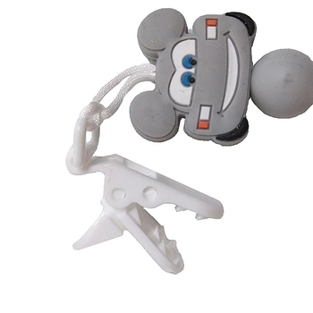 Держатель для пустышки NL Baby, силиконовый, серый (0000/37363) - Pampik - 2