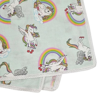 Пеленка муслиновая NL Baby Единорог, 80х80 см, салатовый (31793) - Pampik - 5