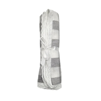 Пелюшка фланелева NL Baby, 80х80 см, біло-сірий (020/38367) - Pampik