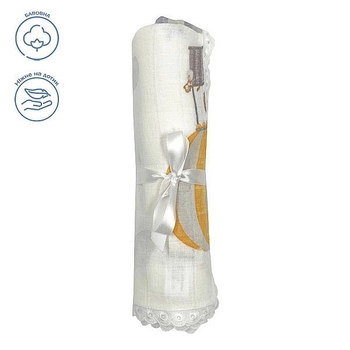 Пелюшка муслінова NL Baby Повітряна куля, 80х80 см, біло-жовтий (37076) - Pampik - 2