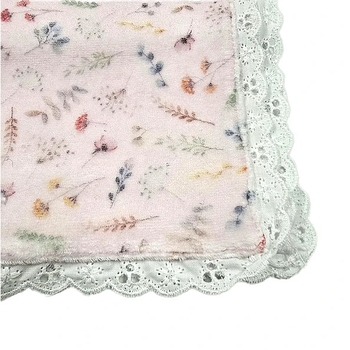 Пеленка велюровая NL Baby, 80х80 см, розовый (013/38365) - Pampik - 4