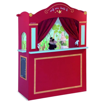 Игровой театр Moulin Roty деревянный большой, 117х78х43 см, бордовый (32589) - Pampik