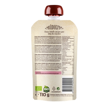 Набор пюре Rudolfs Pouch Смузи Яблоко, банан, клубника со сливками, 660 г (6 уп. по 110 г) - Pampik - 2