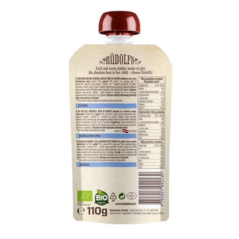 Набор пюре Rudolfs Pouch Фрукты с йогуртом, 660 г (6 уп. по 110 г) - Pampik - 2