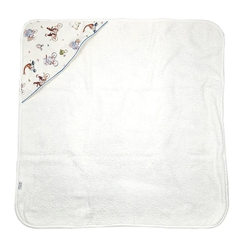 Рушник-куточок NL Baby в коробці, 75х75 см, білий з блакитним (017+019/38130) - Pampik - 2